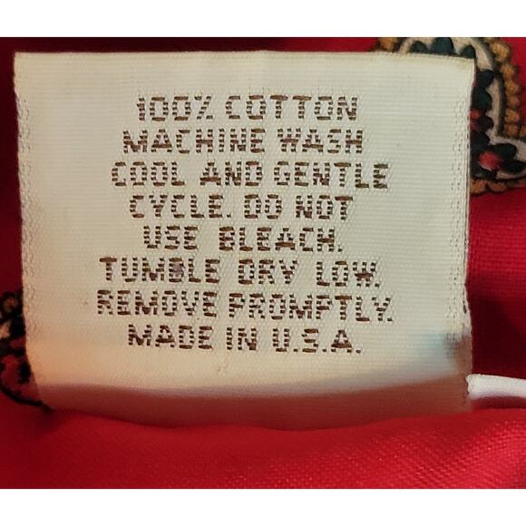 VTG Vera Bradley Cropped Quilted Button Jacket Blazer Large Red Paisley Fall 91 - Picture 9 of 9